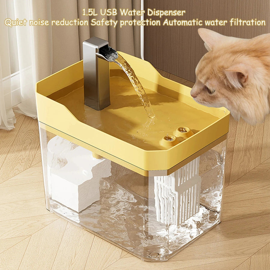 Cat Water Fountain Auto Filter Transparent Cat Drinker USB Anti - Water Dispenser with Pump - Pets Lovers supplie