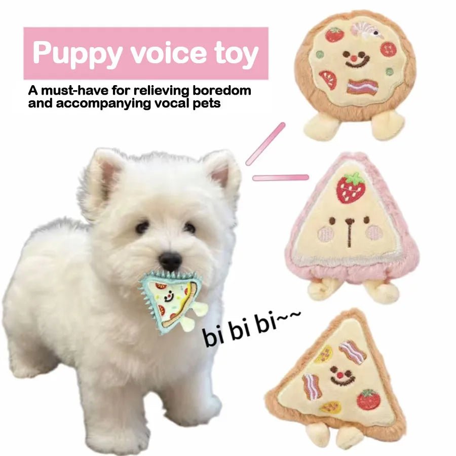 Dog Plush Sound Toy Pizza Plush Dog To Relieve| Boredom Companion Toy Teddy Bear Pet Toy - Pets Lovers supplie