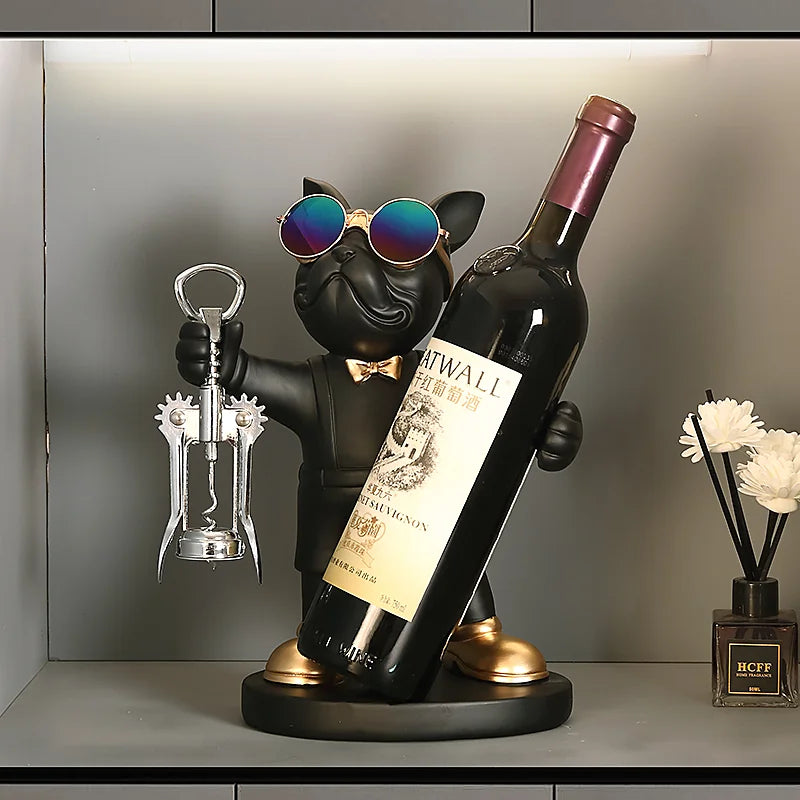 Dog Statue Wine-bottle Holder for Table Decoration Home Decor Dog