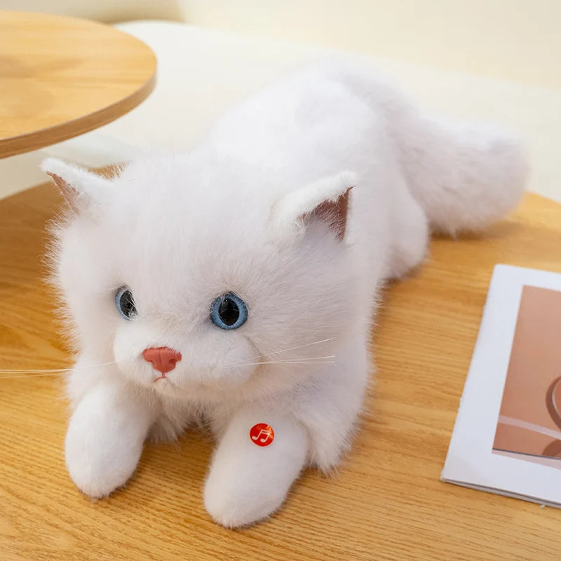 New Cute Simulation Lie prone Posture Cats Plush Toys Stuffed Soft Animal Cat