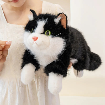 New Cute Simulation Lie prone Posture Cats Plush Toys Stuffed Soft Animal Cat