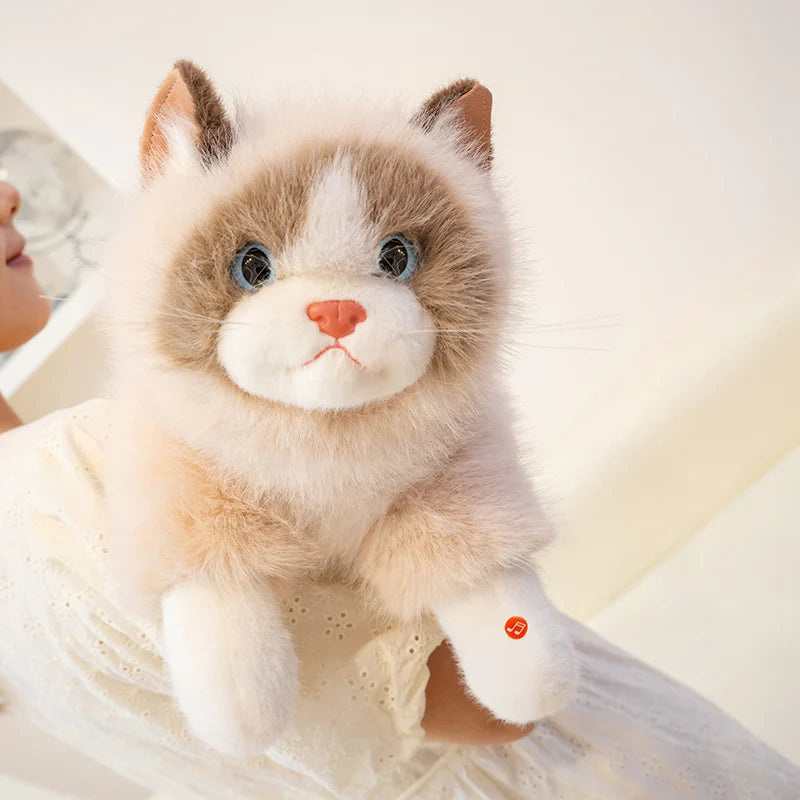 New Cute Simulation Lie prone Posture Cats Plush Toys Stuffed Soft Animal Cat