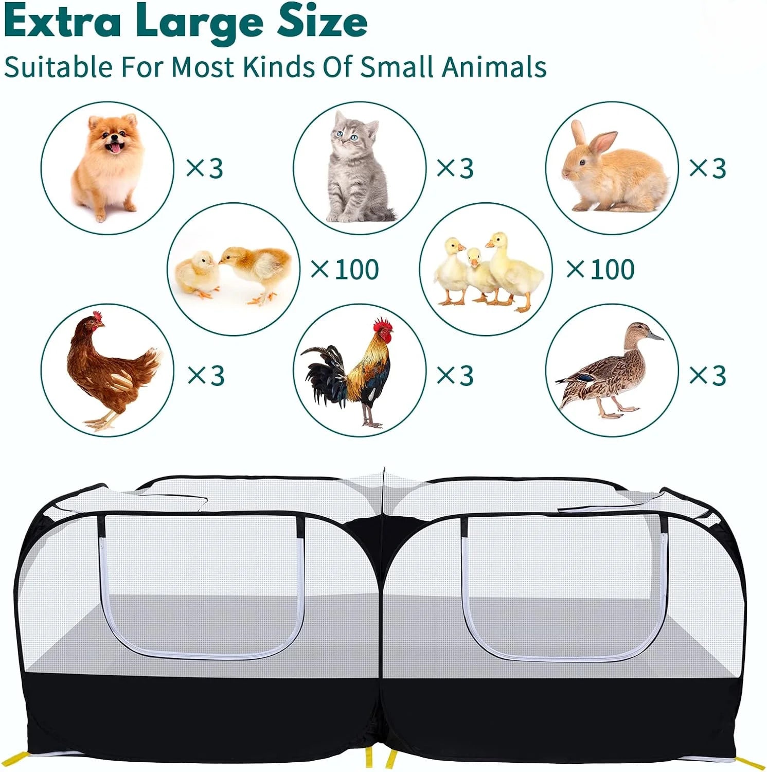 Portable Small Animals Playpen Pet Cage Cat Tent Large