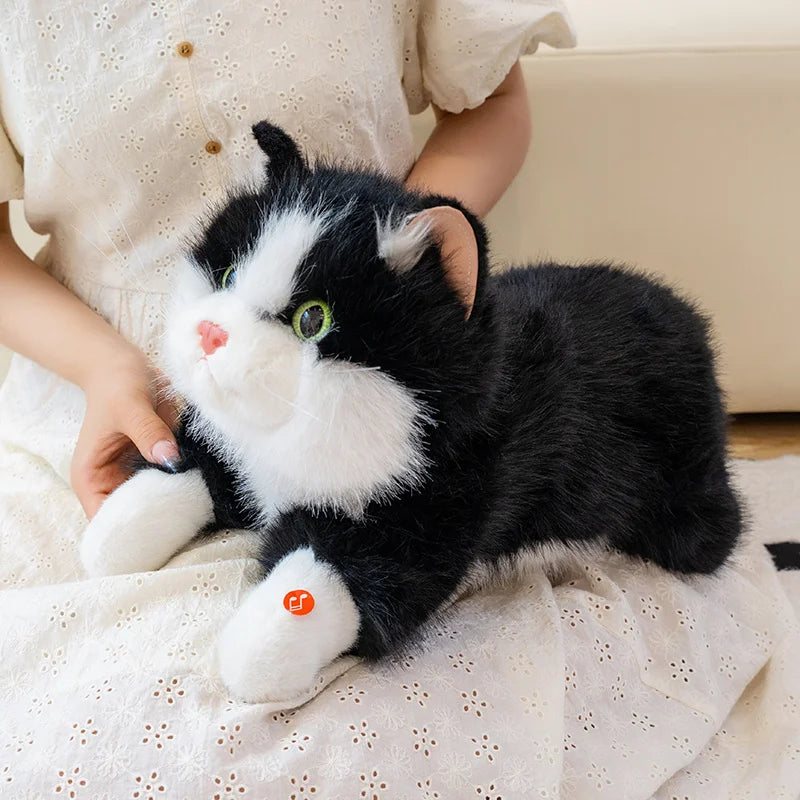 New Cute Simulation Lie prone Posture Cats Plush Toys Stuffed Soft Animal Cat