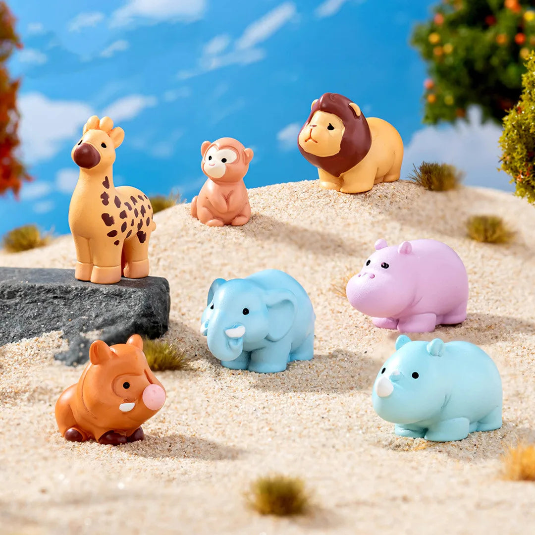 11 Kinds of Animals Miniature African Wildlife Collection Lion Monkey Giraffe Desk