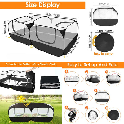 Portable Small Animals Playpen Pet Cage Cat Tent Large