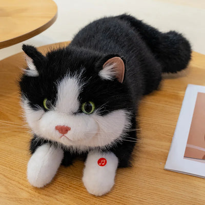 New Cute Simulation Lie prone Posture Cats Plush Toys Stuffed Soft Animal Cat