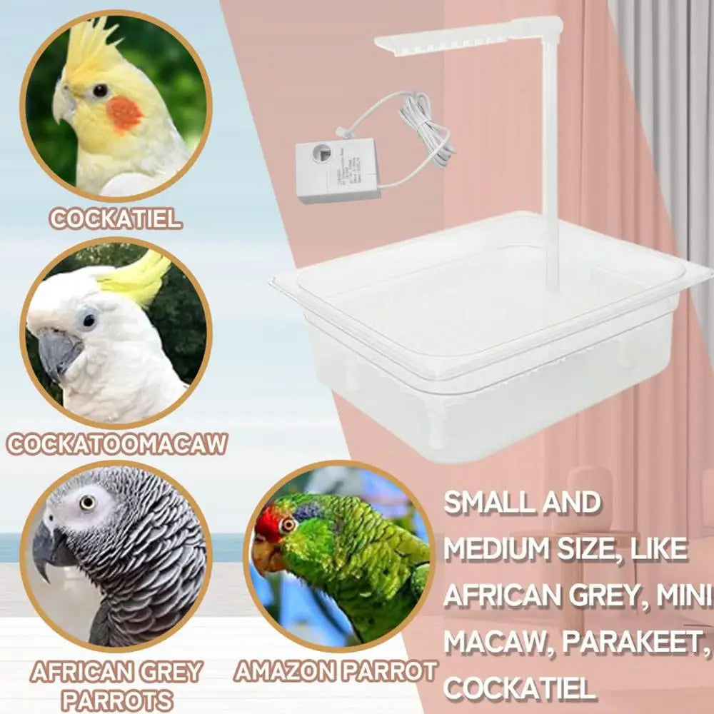 Bird Shower Box Automatic Shower Tub Multipurpose Bird Bathtub Parrot Bath Box