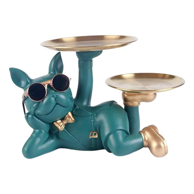 Bulldog Animal Figurines,Home Decoration Accessories Storage Tray,Dog