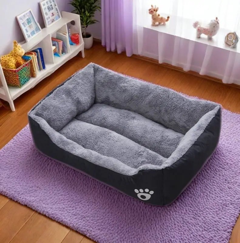 Black Dog Bed Plush Sleeping Bed for Large, Medium and Small Dogs, Non - Slip and Bite - Resistant Pet Sleeping Mat - Pets Lovers supplie