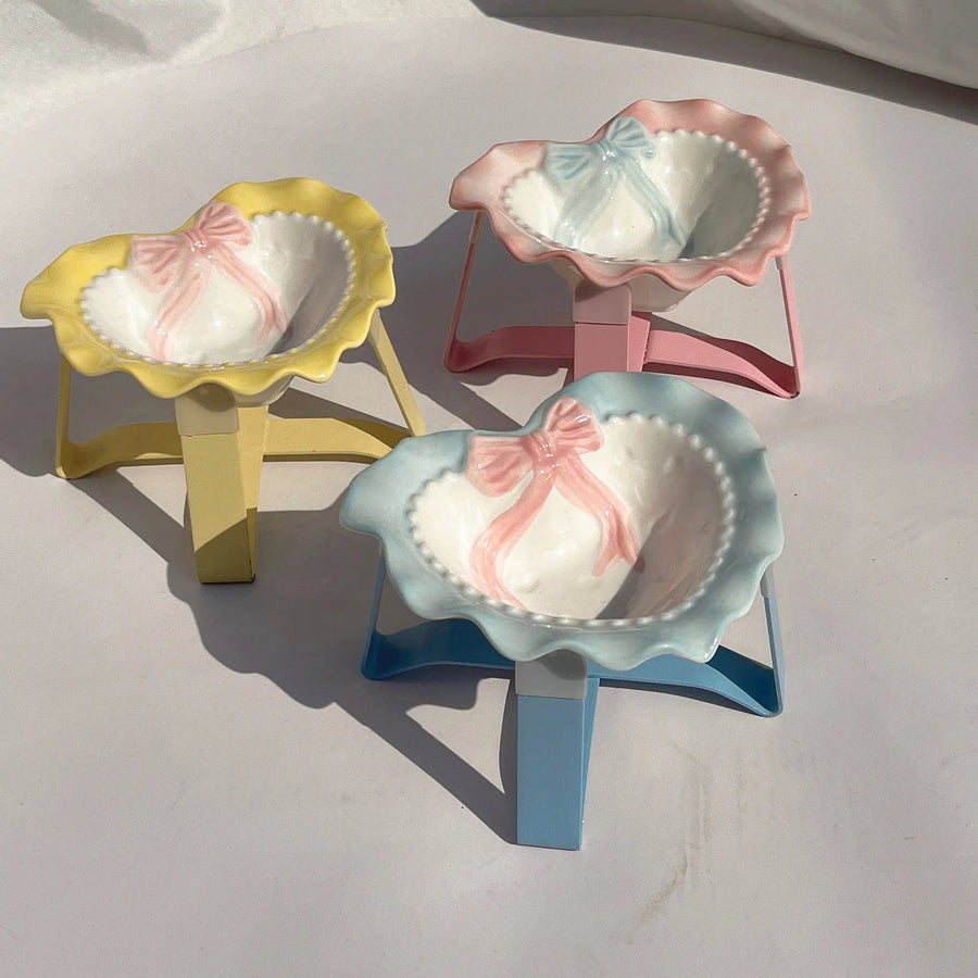 Love Cat Bowls Large Caliber Ceramic Bowl Pets Cute Puppies Kittens Pets Cat Accessories Gifts - Pets Lovers supplie