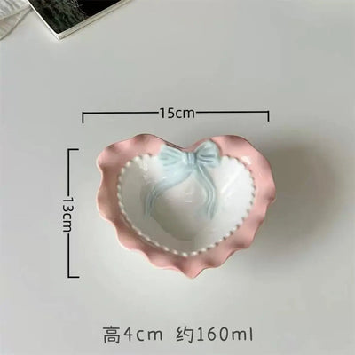 Love Cat Bowls Large Caliber Ceramic Bowl Pets Cute Puppies Kittens Pets Cat Accessories Gifts - Pets Lovers supplie